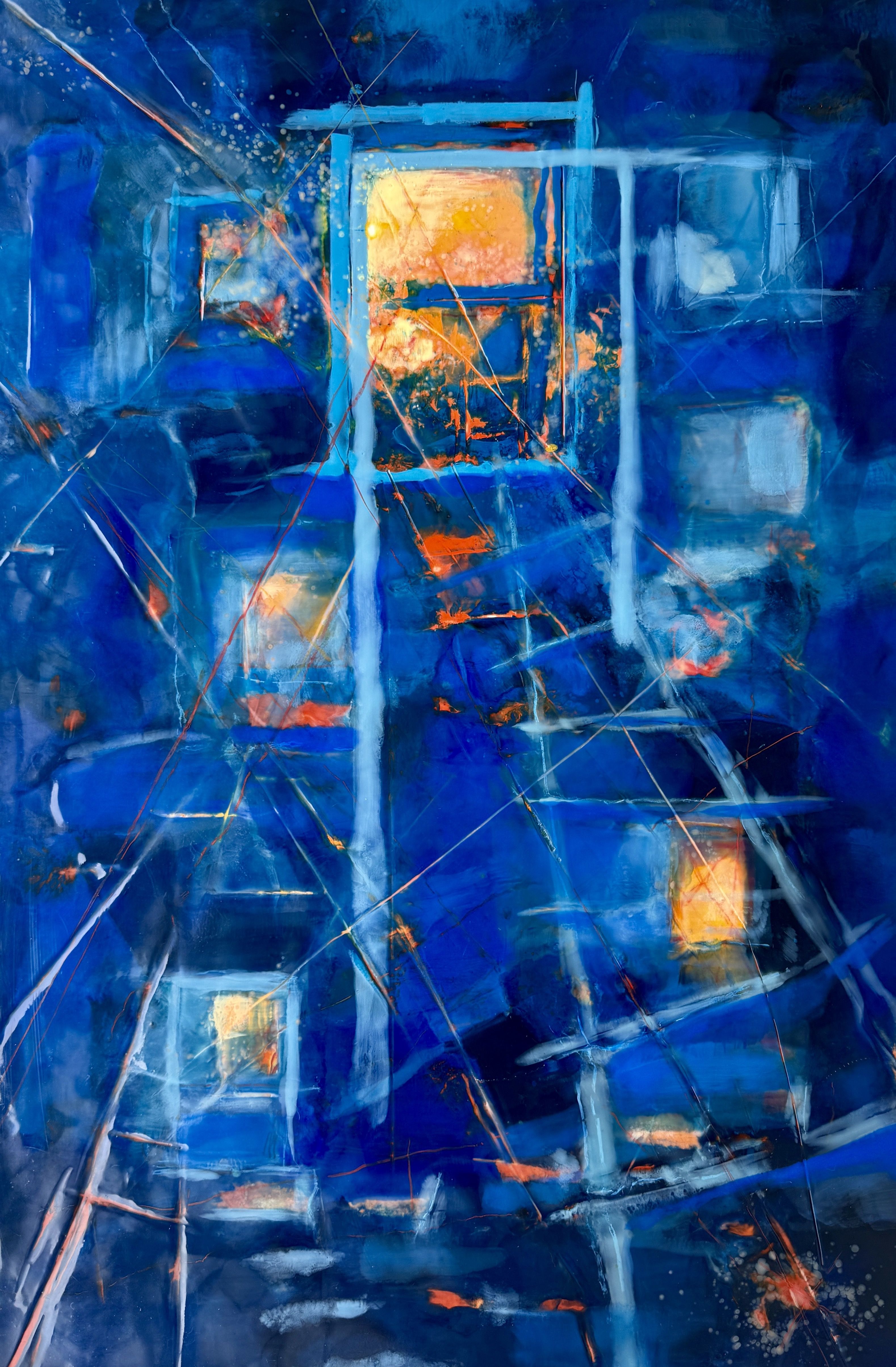 Terri Yacovelli The Blue Hour Encaustic 36x24 Edited